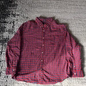 American Eagle Outfitters Red and Black Plaid Shirt